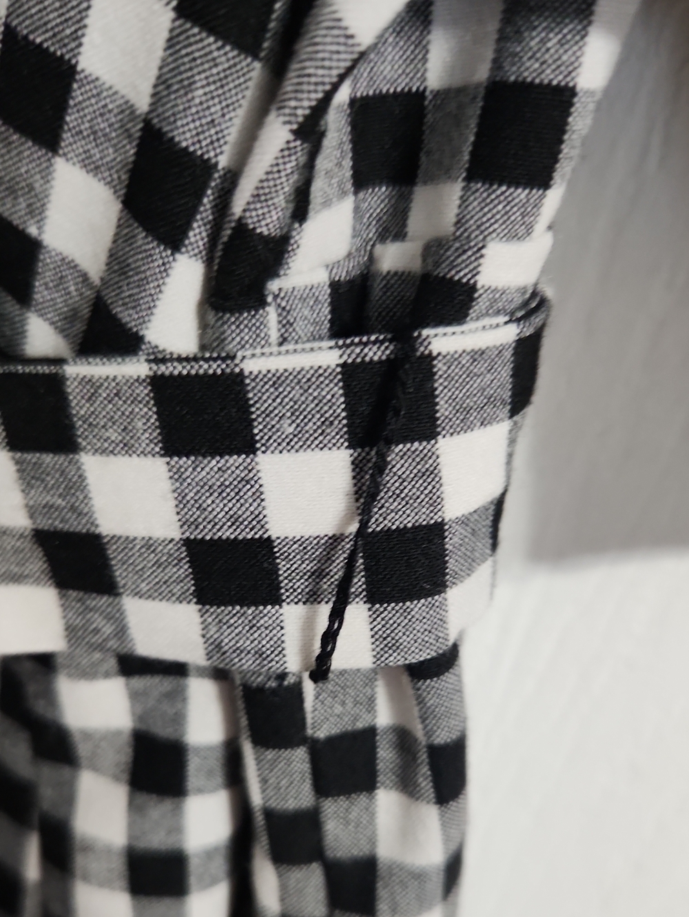 NWOT. NY&CO. Gingham Puff Sleeve Wide-leg Jumpsuit Sz.M Black/White - Picture 9 of 15